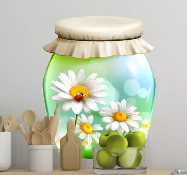 Wall sticker jar with flowers - TenStickers