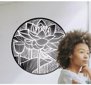 Wall sticker lotus floral design - TenStickers