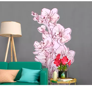 Wall sticker orchid floral design - TenStickers