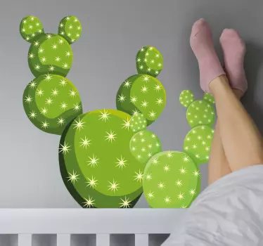 Wall sticker playful cactus design - TenStickers