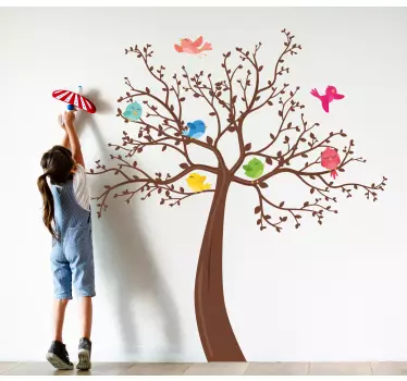 Wall sticker playful tree branches - TenStickers