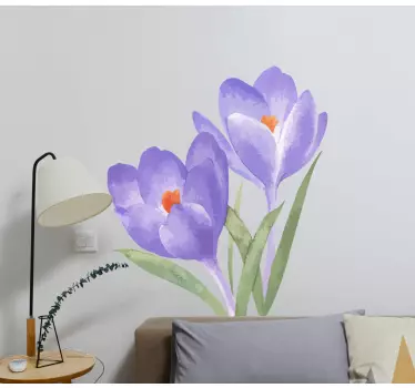 Wall sticker purple flower design - TenStickers