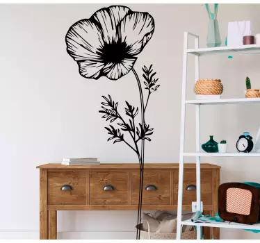 Wall sticker stylized floral design - TenStickers
