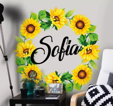 Wall sticker sunflower floral arrangement - TenStickers