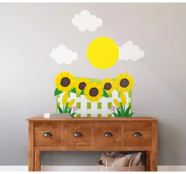 Wall sticker sunflower garden design - TenStickers