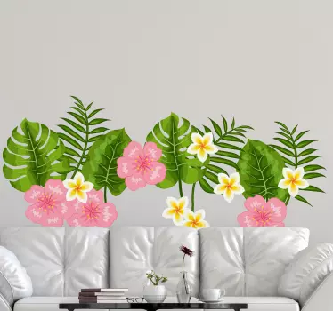 Wall sticker tropical floral design - TenStickers