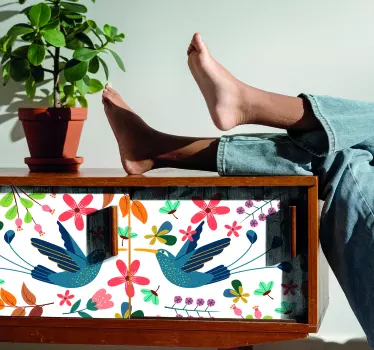 Wall sticker vibrant bird art - TenStickers