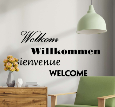 Welcome in different languages  text wall decal - TenStickers