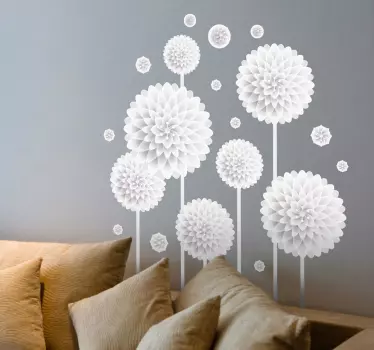 White Flower Wall Sticker - TenStickers