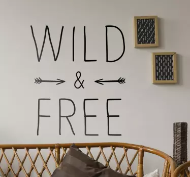 Wild and Free Text Sticker - TenStickers