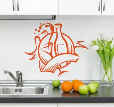 Wine Kitchen Decal - TenStickers