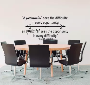 Winston Churchill Optimist Quote Sticker - TenStickers
