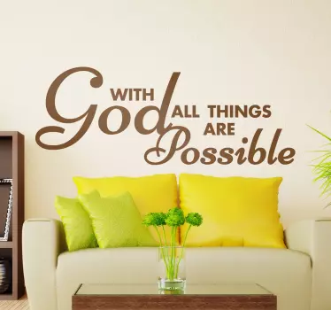 With God All Things Text Wall Sticker - TenStickers