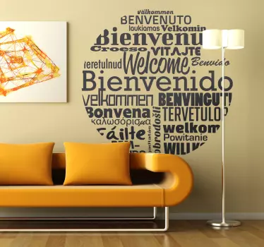 World Welcome Greetings Text Wall Sticker - TenStickers