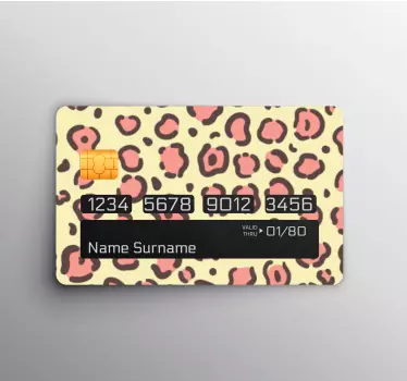 Yellow and pink leopard skin pattern bank card decal - TenStickers