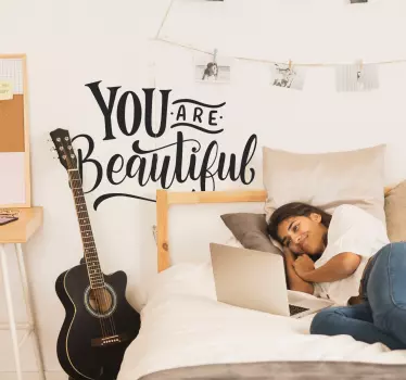 You are beautiful motivational sticker - TenStickers