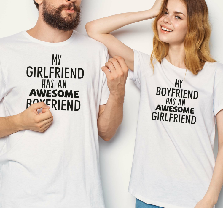 Awesome boyfriend and girlfriend couple t-shirts - TenStickers