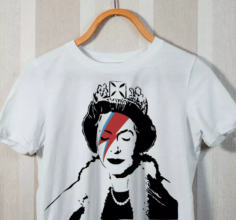 Banksy Queen Elizabeth Bowie custom t-shirt - TenStickers