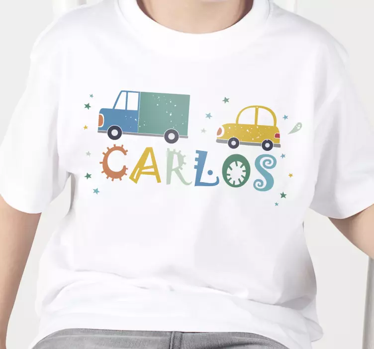 Custom colorful vehicles kids t-shirt - TenStickers