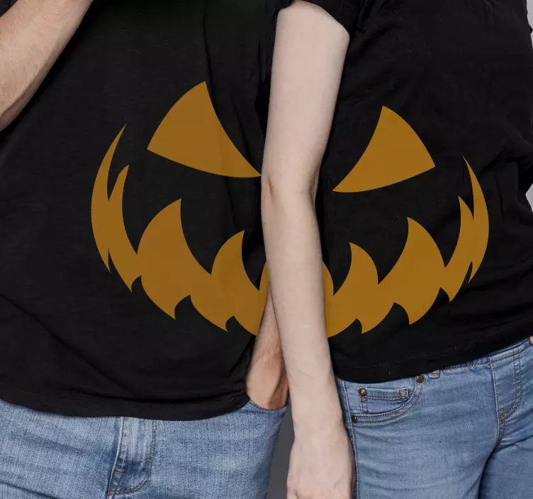 Couple halloween shirt  with scary smile - TenStickers