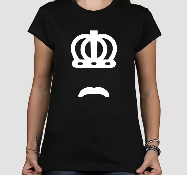 Crown and mustache graphic t-shirt - TenStickers