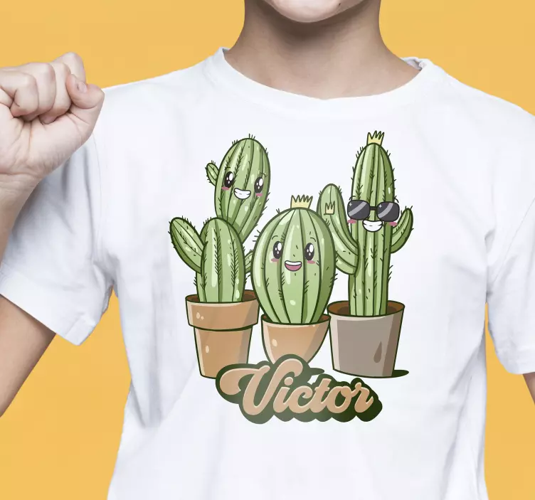 Custom cactus family kids t-shirt - TenStickers