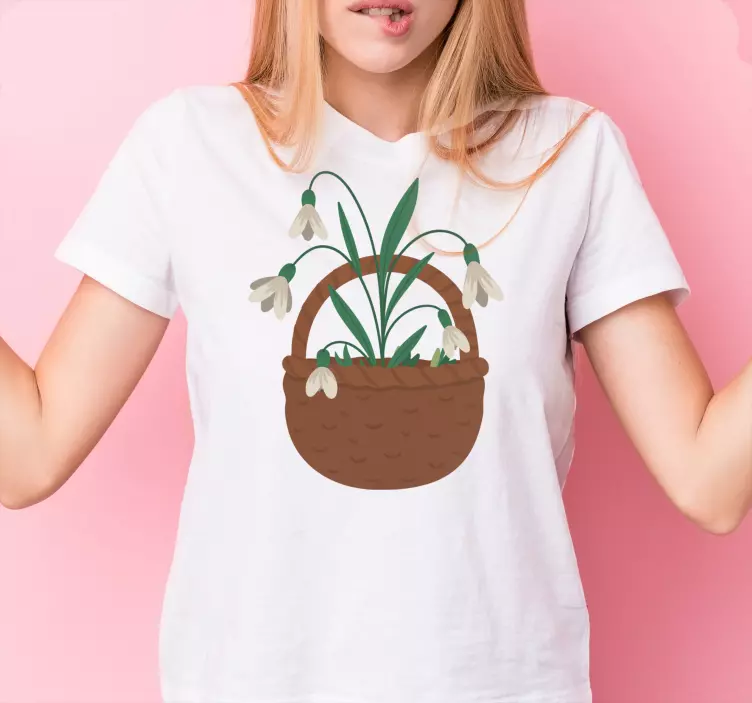 Flower plant basket t-shirt - TenStickers