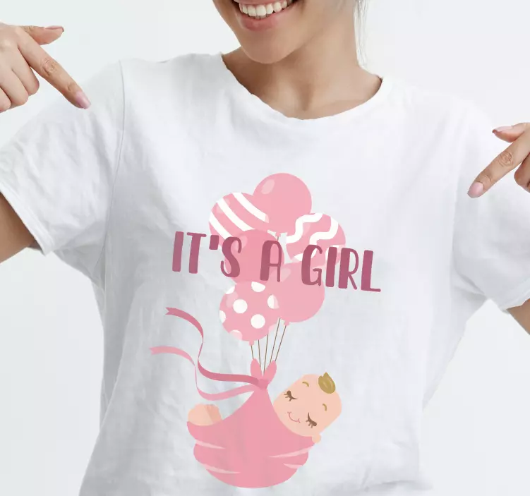 Gender reveal it's a girl baby t-shirt - TenStickers