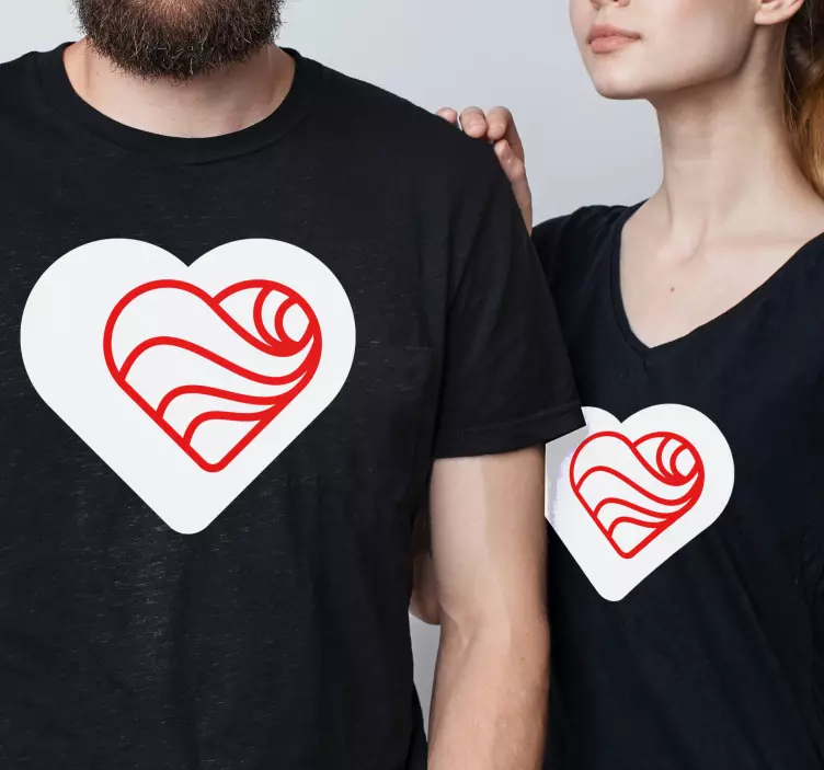 Heart Pattern Embrace couple t-shirts - TenStickers