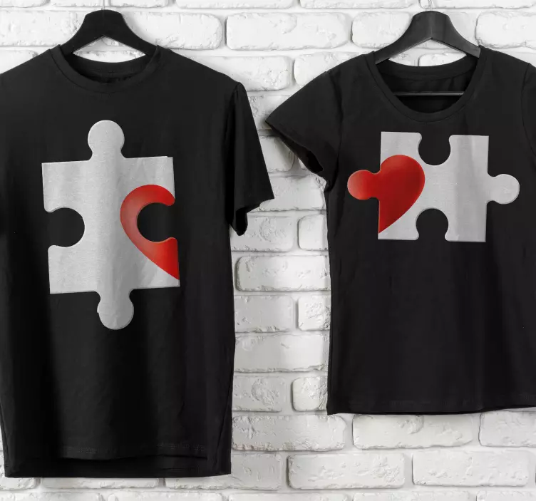 Incomplete without you puzzle pixel couple t shirts - TenStickers