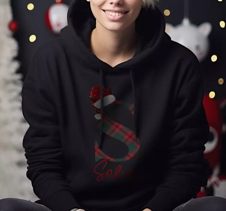 Initial lettering and name Christmas sweatshirt - TenStickers