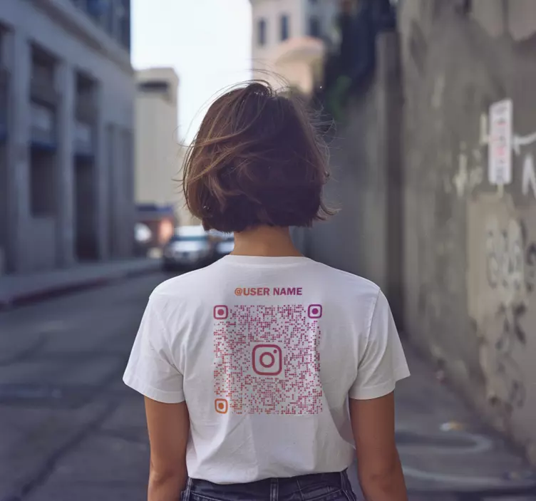 Instagram QR code custom t-shirt - TenStickers