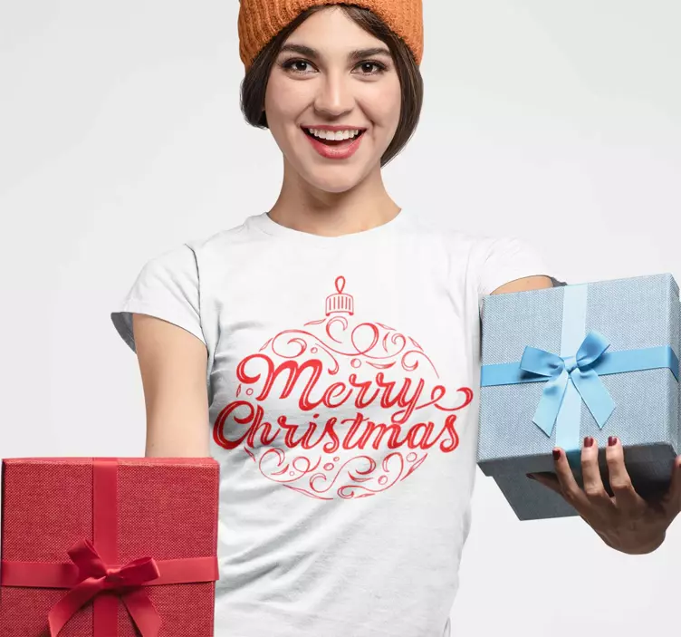 Merry Christmas text Christmas t-shirt - TenStickers