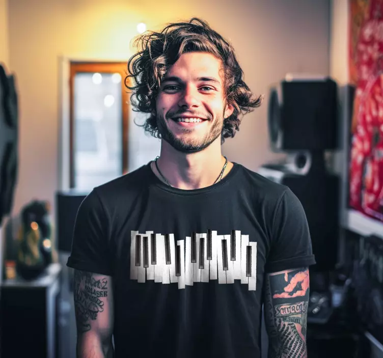 Piano keyboard custom t-shirt - TenStickers