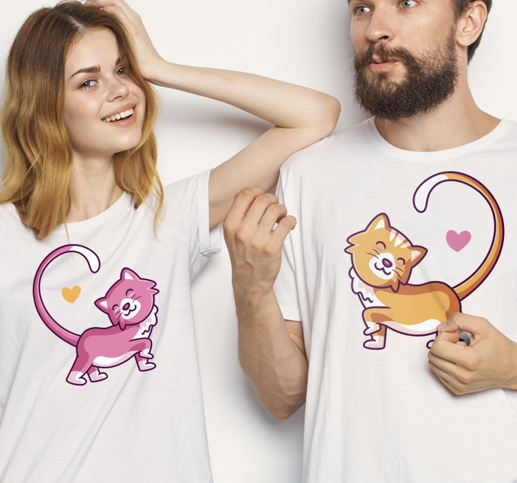 Male and female cats t-shirt - TenStickers