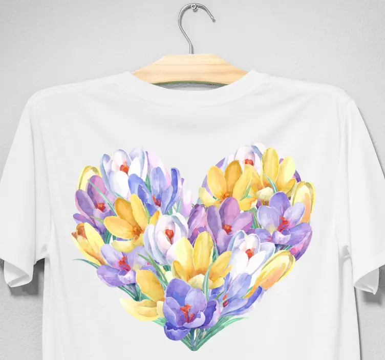 Tulip floral heart t-shirt - TenStickers
