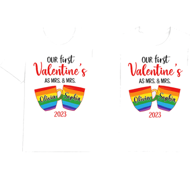 Couple t-shirts lgbt first valentine - TenStickers