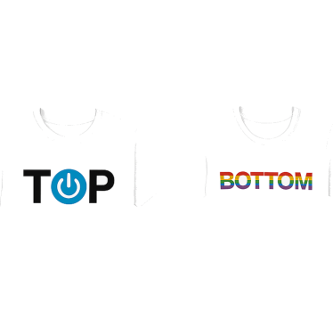 Couple t-shirts lgbt top bottom - TenStickers