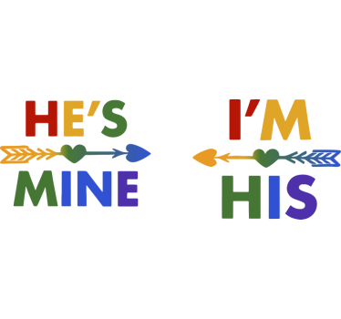 Couple t-shirts lgbt "he's mine" - TenStickers
