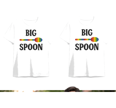 Couple t-shirts lgbt big spoon - TenStickers