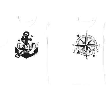Hold me guide me couple t-shirts - TenStickers