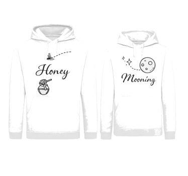 Couple t shirt monochrome honeymooning - TenStickers