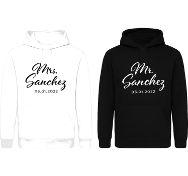 Couple t shirt mr & mrs sanchez - TenStickers