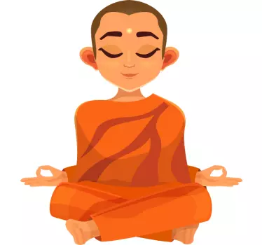 Couple t-shirts meditating monk design - TenStickers