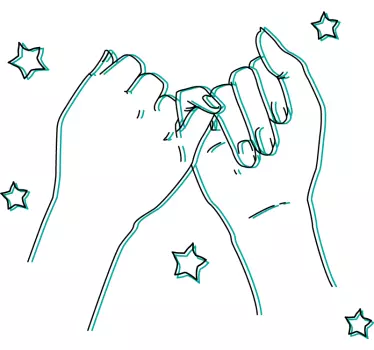 Couple t-shirts hands joining together - TenStickers