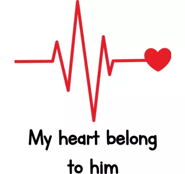Heartbeat affection link couple t-shirts - TenStickers