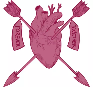 Couple t-shirts heart and arrows together - TenStickers