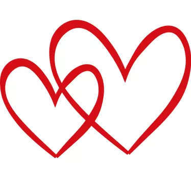 Couple t-shirts red heart couple style - TenStickers