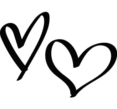 Couple t-shirts two heart symbols - TenStickers