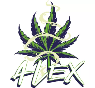 Cannabis illustration graffiti shirt - TenStickers
